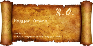 Magyar Ormos névjegykártya